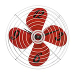 Premier Housewares Retro Fan Wall Clock, Red
