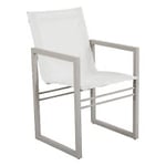 Brafab Vevi stol aluminium beige och textilene vit
