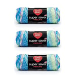 Red Heart Super Saver Stillwater Lot de 3 paquets de 141 g – Acrylique – 4 moyens (peignés) – 236 m – Tricotage/crochet