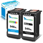 Inkwood 545 546 XL Remanufactured for Canon PG-545XL CL-546XL Ink Cartridges for Canon Pixma TS3150 MG3050 MG2550s MG2550 MG2450 MG2950 MG3051 MG2555s MX495 iP2850 TR4550 Printer (1 Black, 1 Colour)