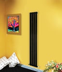 NRG Modern Vertical Flat Panel radiators | Black 1600 x 272 mm Single Column Designer Bathroom Radiator Heater