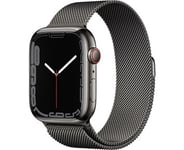 Apple  Watch Series 7 GPS + Cellular, 45mm Graphite Stainless Steel Case with Graphite Milanese Loop - B-vare