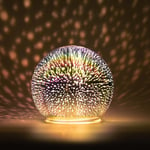 SHATCHI 13cm LED 3D Firework Globe Ball Battery Operated Mercury Glass Starburst Crystal Night Light Projector Lamp Christmas Party Decorations
