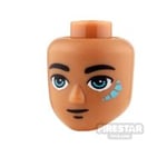 LEGO Elves Mini Figure Heads - Dark Azure Eyes and Tribal Pattern