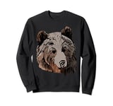 Grizzly Bear Forest Nature Animal Motif Wildlife Predator Sweatshirt