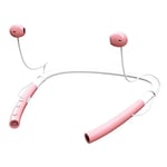 Wireless Sports Bluetooth Headset Dual Ear Plug In Ear Waterproof Headset Neck Mounted Mobile Phone Universal Pink