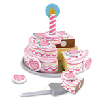 Melissa & Doug Wooden Triple-Layer Party Cake, Pretend Play, Play Food, 3+, Gift for Boy or Girl