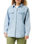 Levi's Women's Plus Size Dorsey XL Western Shirt, Indigo Stonewash, 3XL