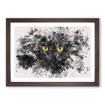 Big Box Art Eyes of a Cat Watercolour Framed Wall Art Picture Print Ready to Hang, Walnut A2 (62 x 45 cm)