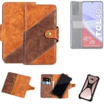 Mobile Phone Sleeve for TCL 40 SE Wallet Case Cover Smarthphone Braun 