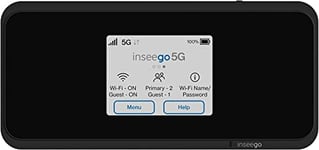 Inseego 5G MiFi M2000 Routeur Mobile 5G Hotspot WiFi 6, 4G LTE avec Carte SIM Vodafone Gratuite et Coupon de 100 € sécurisé (après Enregistrement SIM) Noir 150 mm x 70 mm x 17,9 mm