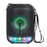 Intempo EE6648BLKSTKEU7 LED Party Speaker with Wired Microphone, Karaoke Machine, Rechargeable, Included Micro USB Cable, Wireless Bluetooth Connection, Colour Changing Lights, Carry Strap, 50 W