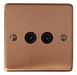 G&H CRG36B Standard Plate Rose Gold 2 Gang TV Coax Socket Point