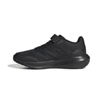 adidas RunFalcon 3.0 Elastic Lace Top Strap Shoes Sneaker, Core Black/Core Black/Core Black, 40 EU