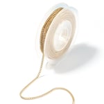 304 rostfritt stål sidokedja, färgskydd, galvanisering, halvfärdig vriden kedja, DIY-tillbehör, guld 2mm