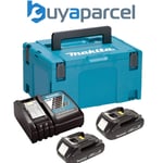 Makita BL1815 18v 2 x 1.5ah Lithium Batteries DC18RC Fast Charger + Makpac Case