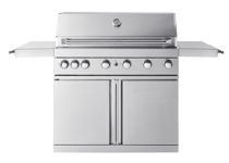 Stainless Collection - Fristående Gasolgrill med 6 brännare, infravärme och sidobord