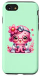 Coque pour iPhone SE (2020) / 7 / 8 Fond vert avec mignon pieuvre Docteur en rose