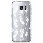 Bjornberry Samsung Galaxy S6 Edge TPU Skal - Vita Fjädrar