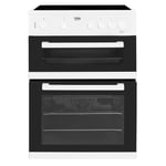 Beko 60cm Double Oven Electric Cooker with Ceramic Hob - White