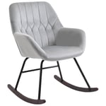 Modern Rocking Chair with Steel Frame Sponge Padding Home Office