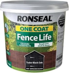 Ronseal 5 Litre Tudor Black Oak One Coat Fence Life Quick Dry Garden Shed Paint