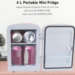 (Pink) Mini Fridge 4L Portable Cooler And Warmer Personal
