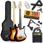 3rd Avenue XF 3/4 Size Electric Guitar Ultimate Kit with 10W Amp, Cable, Stand, Gig Bag, Strap, Spare Strings, Picks, Capo – Sunburst