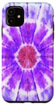 iPhone 11 Tie Dye Blue & Purple Burst Design Great Women, Men, Girls Case