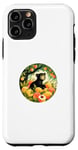 Coque pour iPhone 11 Pro Bébé Ours Noir Pêches Rétro Mignon