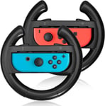 Volants Pour Switch/Switch Oled, Joy-Con Steering Wheel Compatible Avec Mario Kart 8 Deluxe [Pack De 2] - Noir