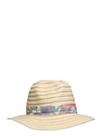 Floral-Ribbon-Trim Straw Fedora Accessories Headwear Straw Hats Beige Lauren Ralph Lauren