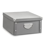 Zeller 17599 Boîte de Rangement, Carton, Gris, ca. 40 x 33 x 17 cm