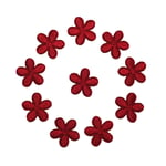 SUNMOVE 10PCS Plum Blossom Embroidery Sew On Iron On Patch Badge Jacket Jeans Clothes Fabric Applique DIY (Red)