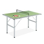 Relaxdays Kit pour Jouer au ping-Pong, Table Pliable, Filet, à emporter, HLP : 71 x 76 x 125 cm, intérieur, Vert