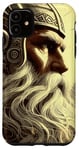 Coque pour iPhone 11 Majestic Warrior Barbe avec casque nordique vintage Viking