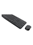 Logitech MK235 - keyboard and mouse set - Swiss - Tastatur & Mussett - Sveitsisk - Svart