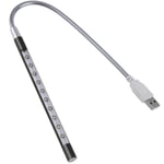 Lätt bärbar lampa USB LED 5V 1W 10 LED lång svanhals touch