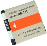 Batteri til NB11L for Canon, 3.6V (3.7V), 600 mAh