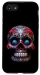 Coque pour iPhone SE (2020) / 7 / 8 Crâne en sucre Jour des morts Crâne Rouge et Noir Art