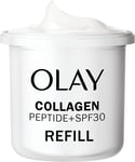 Olay Collagen Peptide Face Moisturiser Day Cream SPF 30 REFILL, Skincare with Ni