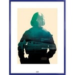 1art1 Poster Reproduction Encadré: Star Wars - Le Réveil De La Force Épisode VII, Poe Dameron Alliance Rebelle (80x60 cm), Cadre Plastique, Bleu