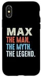 Coque pour iPhone X/XS MAX The Legend Name Idée mignonne personnalisée pour homme Vintage MAX