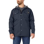 Dickies Men's Fleece Hooded Duck Shirt Jacket with Hydroshield Work Utility Outerwear, Dark Navy, XS
