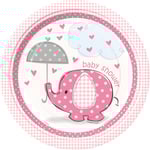 Baby Shower Girl Papptallrikar Umbrellaphant