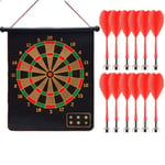 LHQ-HQ Magnetic Dart Board Set, 15 Inches, Double-sided Dart Board, 12 Darts, Hanging Safety Dart Board, Suitable For Children And Adults