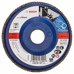 Bosch 2608607337 X571 Flap Disc for Metal Plastic Backed Straight, 115mm Ø, 120 Grit, Black/Brown
