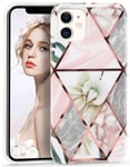 Imikoko Case for iPhone 12 Pro, Cover for iPhone 12 Flower Case, iPhone 12 Pro Case Marble for Women Girls, Ultra Slim Anti Scratch Protective Drop Bumper Case for iPhone 12/12 Pro - 6.1 Inch