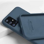 ECMQS Liquid Silicone Soft Cover Case For Samsung Galaxy A51 A50 S10 Plus S8 S9 S20 Ultra S10e A71 A70 A20 A30 Samsung S20 Ultra Blue