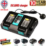 For Makita DC18RD Twin Rapid 14.4V/18V Li-Ion Battery Charger LXT BL1830 BL1860